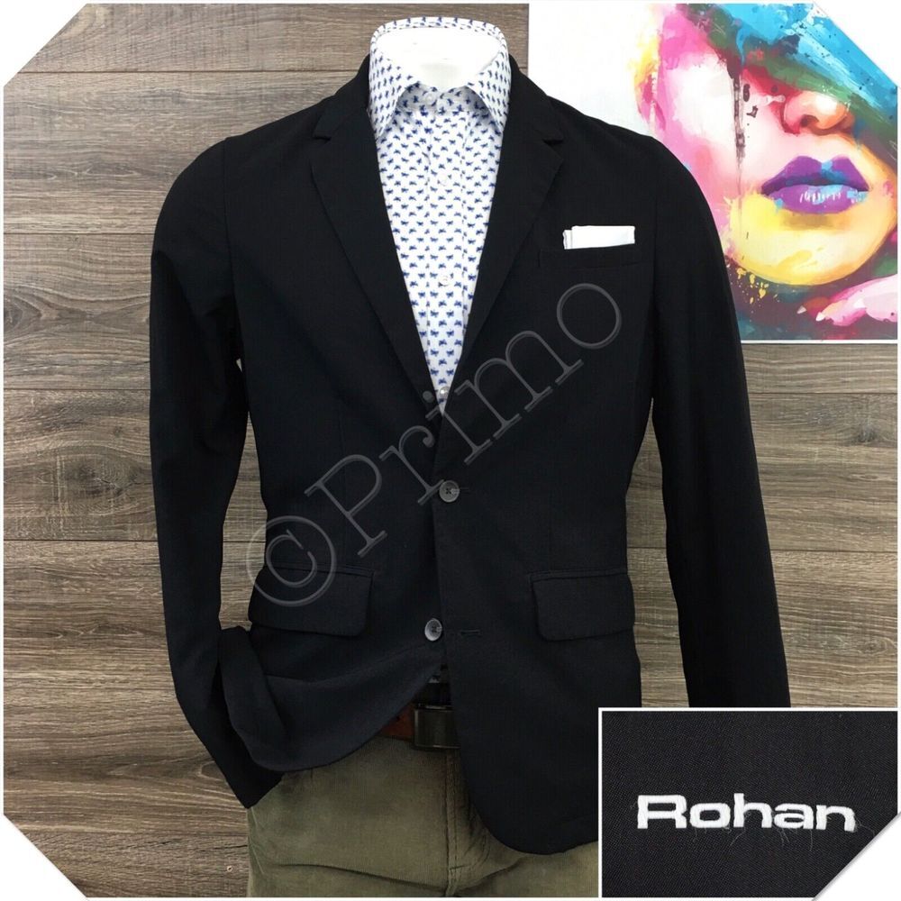 ROHAN‎ Mens Blazer Sport Coat Casual Jacket Size 42 Insulated Suit Black
